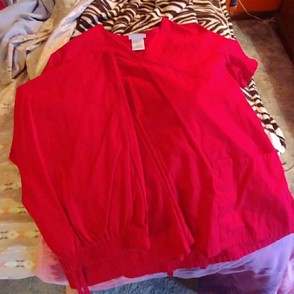 Bright Red Scrubs Shirt and Pants Set!